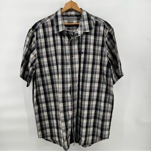 Carhartt Mens 2XLT Relaxed Fit Plaid Button Up Shirt Short Sleeve Workwear